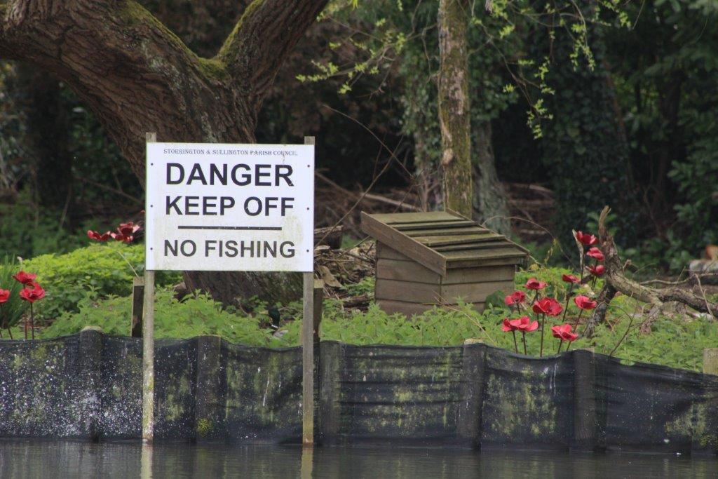 no fishing sign on a lake.jpg